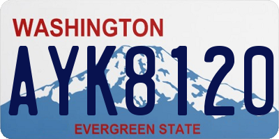 WA license plate AYK8120