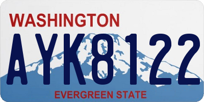 WA license plate AYK8122