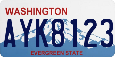 WA license plate AYK8123