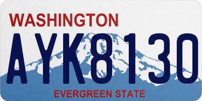 WA license plate AYK8130