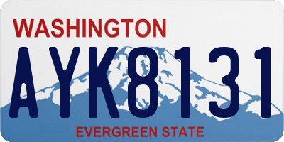 WA license plate AYK8131