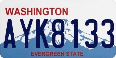 WA license plate AYK8133