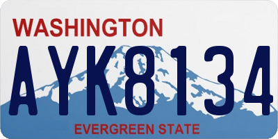 WA license plate AYK8134