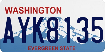 WA license plate AYK8135