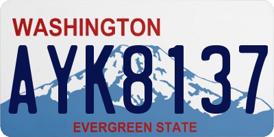 WA license plate AYK8137
