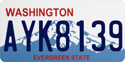 WA license plate AYK8139