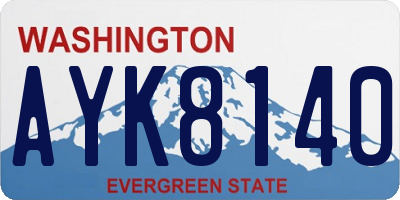 WA license plate AYK8140