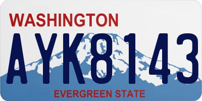 WA license plate AYK8143