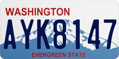 WA license plate AYK8147