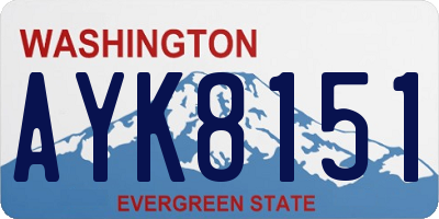 WA license plate AYK8151