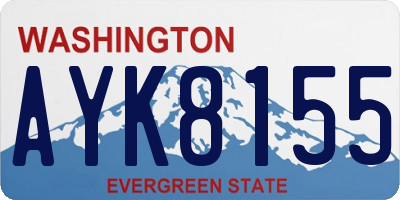 WA license plate AYK8155