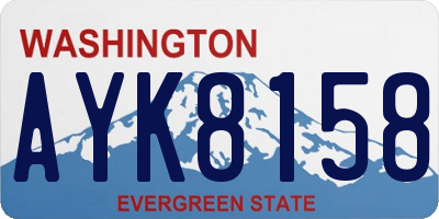 WA license plate AYK8158