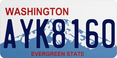 WA license plate AYK8160