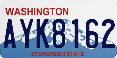 WA license plate AYK8162