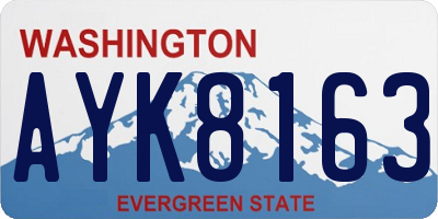 WA license plate AYK8163