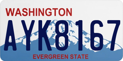 WA license plate AYK8167