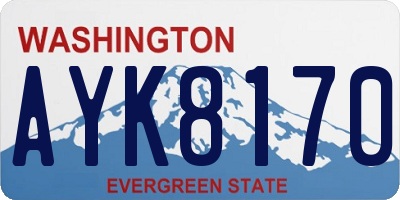 WA license plate AYK8170
