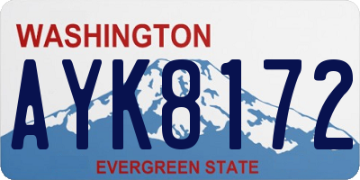 WA license plate AYK8172