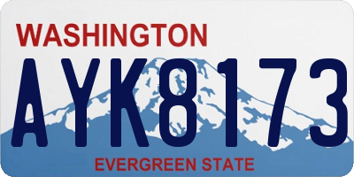 WA license plate AYK8173