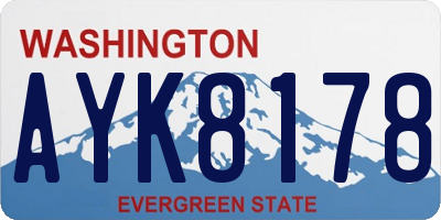 WA license plate AYK8178
