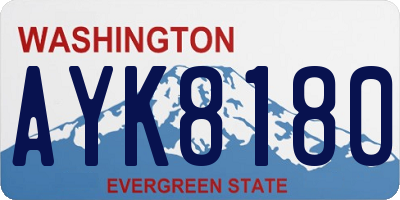 WA license plate AYK8180