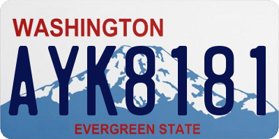 WA license plate AYK8181