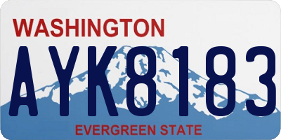 WA license plate AYK8183