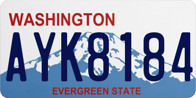 WA license plate AYK8184