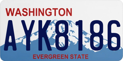 WA license plate AYK8186