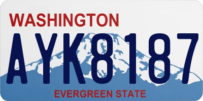 WA license plate AYK8187