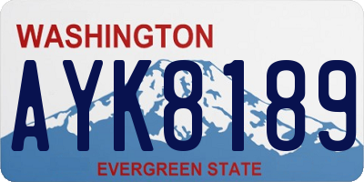 WA license plate AYK8189
