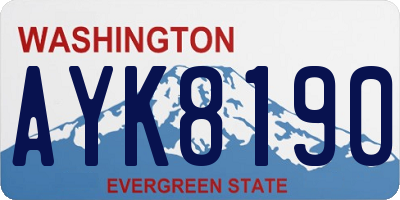WA license plate AYK8190