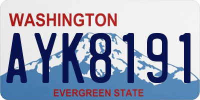 WA license plate AYK8191