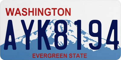 WA license plate AYK8194