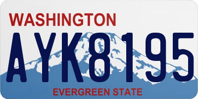 WA license plate AYK8195