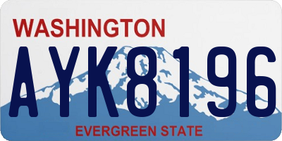 WA license plate AYK8196
