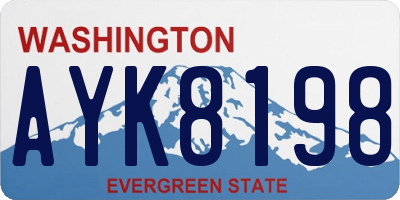 WA license plate AYK8198