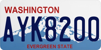 WA license plate AYK8200