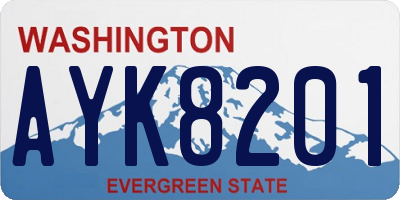 WA license plate AYK8201