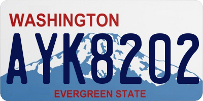 WA license plate AYK8202