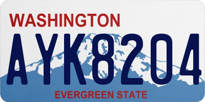 WA license plate AYK8204