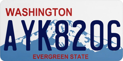 WA license plate AYK8206
