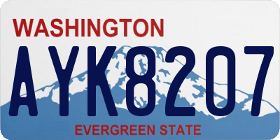 WA license plate AYK8207