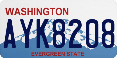 WA license plate AYK8208