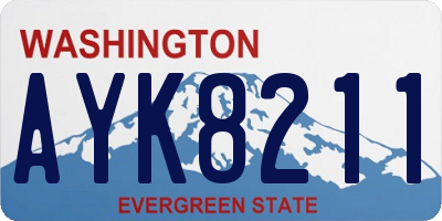 WA license plate AYK8211