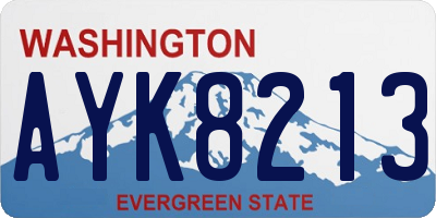 WA license plate AYK8213