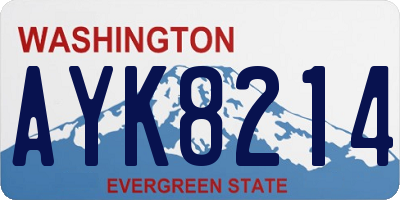 WA license plate AYK8214
