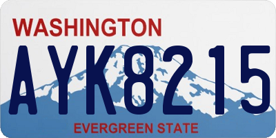 WA license plate AYK8215