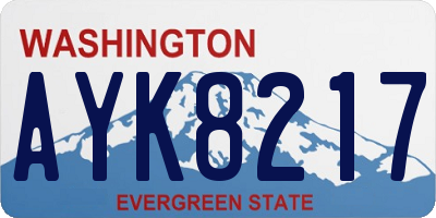 WA license plate AYK8217