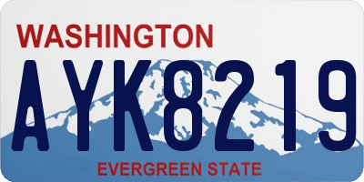 WA license plate AYK8219